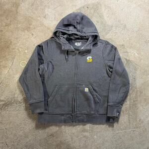 Dark Grey Carhartt Zip Up Hoodie Sweatshirt